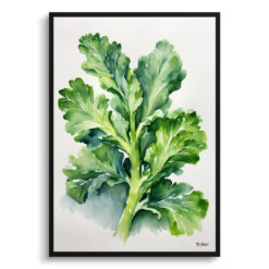 Brassica Oleracea Minimalist Watercolour Botanical Art Print - Brussels sprouts Framed Plant Wall Art