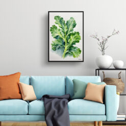 Brassica Oleracea Minimalist Watercolour Botanical Art Print - Brussels sprouts Framed Plant Wall Art 7 watercolour botanical print flowers brassica oleracea var gemmifera rubine minimalist living room