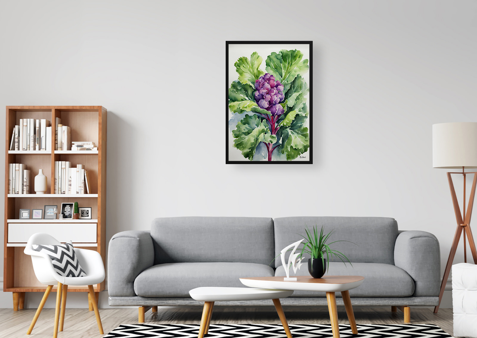Brassica Oleracea Watercolour Botanical Art Print - Brussels sprouts Framed Plant Wall Art 5 Brassica Oleracea Watercolour Botanical Art Print - Brussels sprouts Framed Plant Wall Art - Image 3