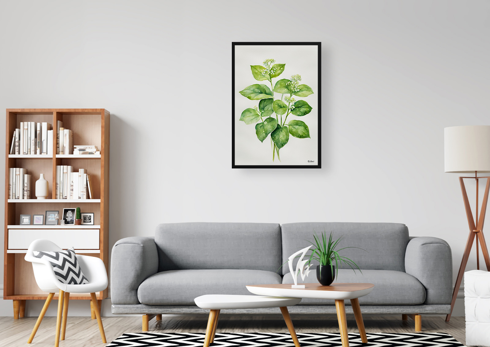 Brunnera Macrophylla Minimalist Watercolour Botanical Art Print - Boraginaceae Framed Plant Wall Art 5 Brunnera Macrophylla Minimalist Watercolour Botanical Art Print - Boraginaceae Framed Plant Wall Art - Image 3