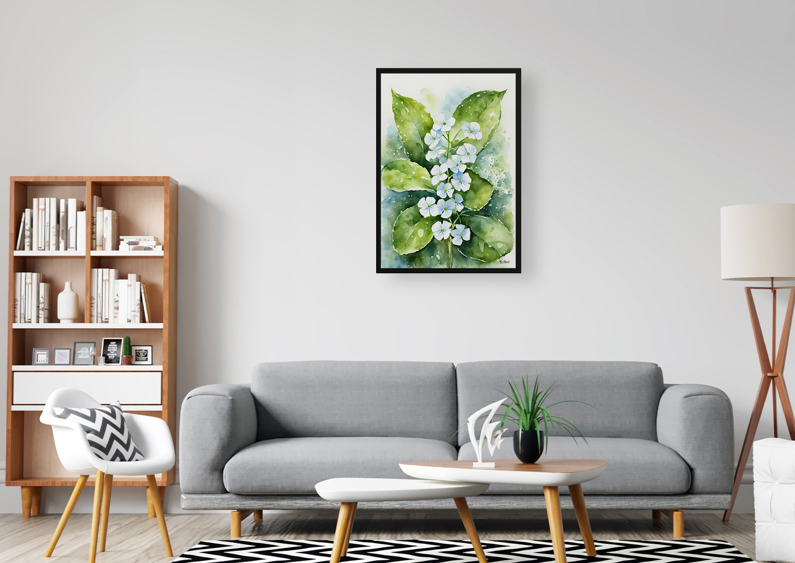 Brunnera Macrophylla Watercolour Botanical Art Print - Boraginaceae Framed Plant Wall Art 5 Brunnera Macrophylla Watercolour Botanical Art Print - Boraginaceae Framed Plant Wall Art - Image 3