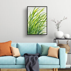 watercolour botanical print flowers carex oshimensis everillo living room