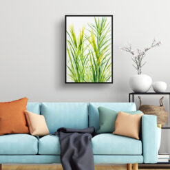 watercolour botanical print flowers carex oshimensis everillo minimalist living room