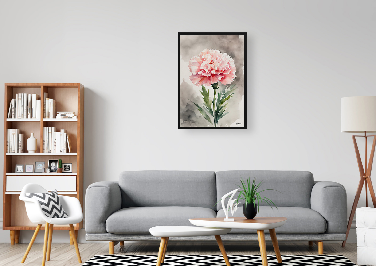 Carnation Watercolour Botanical Art Print - Gillyflower Framed Plant Wall Art 5 Carnation Watercolour Botanical Art Print - Gillyflower Framed Plant Wall Art - Image 3