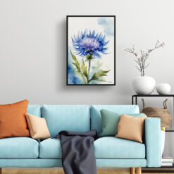 Centaurea cyanus Blue Boy Watercolour Botanical Art Print - Cornflower Framed Plant Wall Art 7 Centaurea cyanus Blue Boy Watercolour Botanical Art Print - Cornflower Framed Plant Wall Art - Image 2