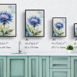 Centaurea cyanus Blue Boy Watercolour Botanical Art Print - Cornflower Framed Plant Wall Art 9 Centaurea cyanus Blue Boy Watercolour Botanical Art Print - Cornflower Framed Plant Wall Art - Image 4
