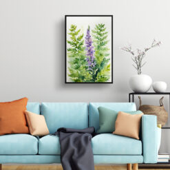 Cheilanthes Lanosa Watercolour Botanical Art Print - Woolly Lip Fern Framed Plant Wall Art 7 watercolour botanical print flowers cheilanthes lanosa living room