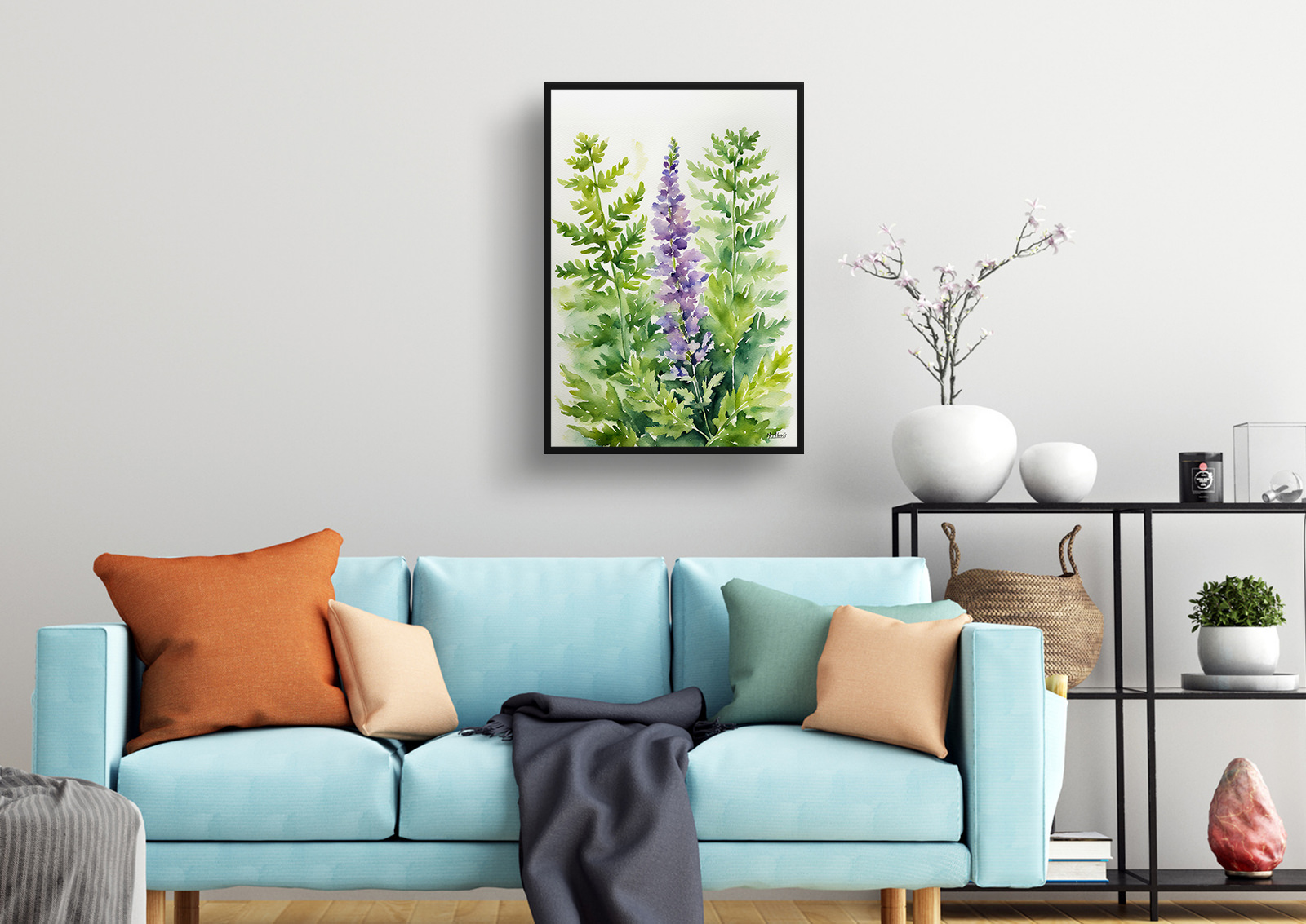 Cheilanthes Lanosa Watercolour Botanical Art Print - Woolly Lip Fern Framed Plant Wall Art 4 Cheilanthes Lanosa Watercolour Botanical Art Print - Woolly Lip Fern Framed Plant Wall Art - Image 2