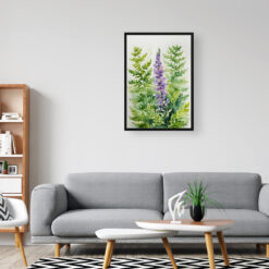 Cheilanthes Lanosa Watercolour Botanical Art Print - Woolly Lip Fern Framed Plant Wall Art 8 watercolour botanical print flowers cheilanthes lanosa office