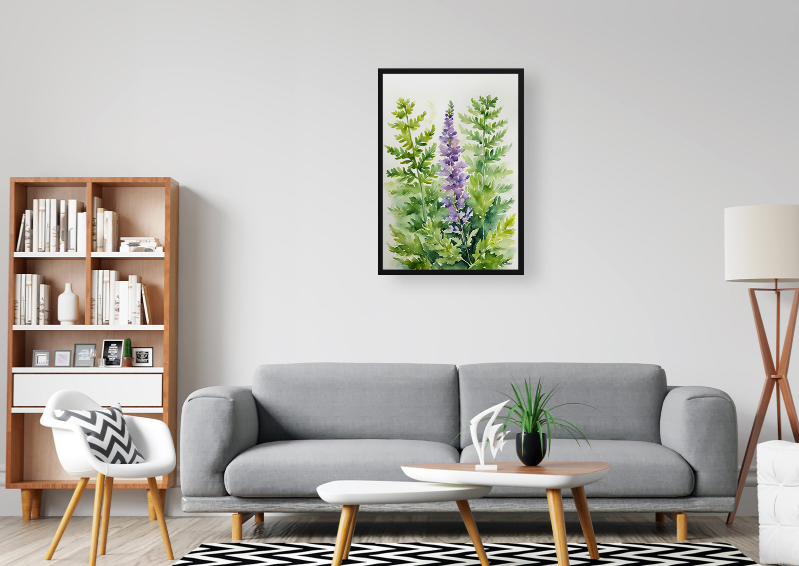 Cheilanthes Lanosa Watercolour Botanical Art Print - Woolly Lip Fern Framed Plant Wall Art 5 Cheilanthes Lanosa Watercolour Botanical Art Print - Woolly Lip Fern Framed Plant Wall Art - Image 3