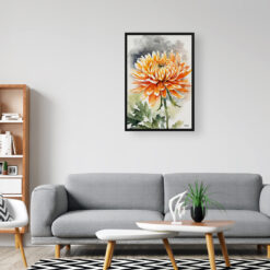 Chrysanthemum Watercolour Botanical Art Print - Asteraceae Framed Plant Wall Art 8 watercolour botanical print flowers chrysanthemum office