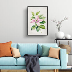 Clematis Mayleen Minimalist Watercolour Botanical Art Print - Montana Framed Plant Wall Art 7 Clematis Mayleen Minimalist Watercolour Botanical Art Print - Montana Framed Plant Wall Art - Image 2