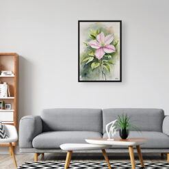 Clematis Mayleen Watercolour Botanical Art Print - Montana Framed Plant Wall Art 8 Clematis Mayleen Watercolour Botanical Art Print - Montana Framed Plant Wall Art - Image 3
