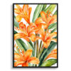 watercolour botanical print flowers clivia front view