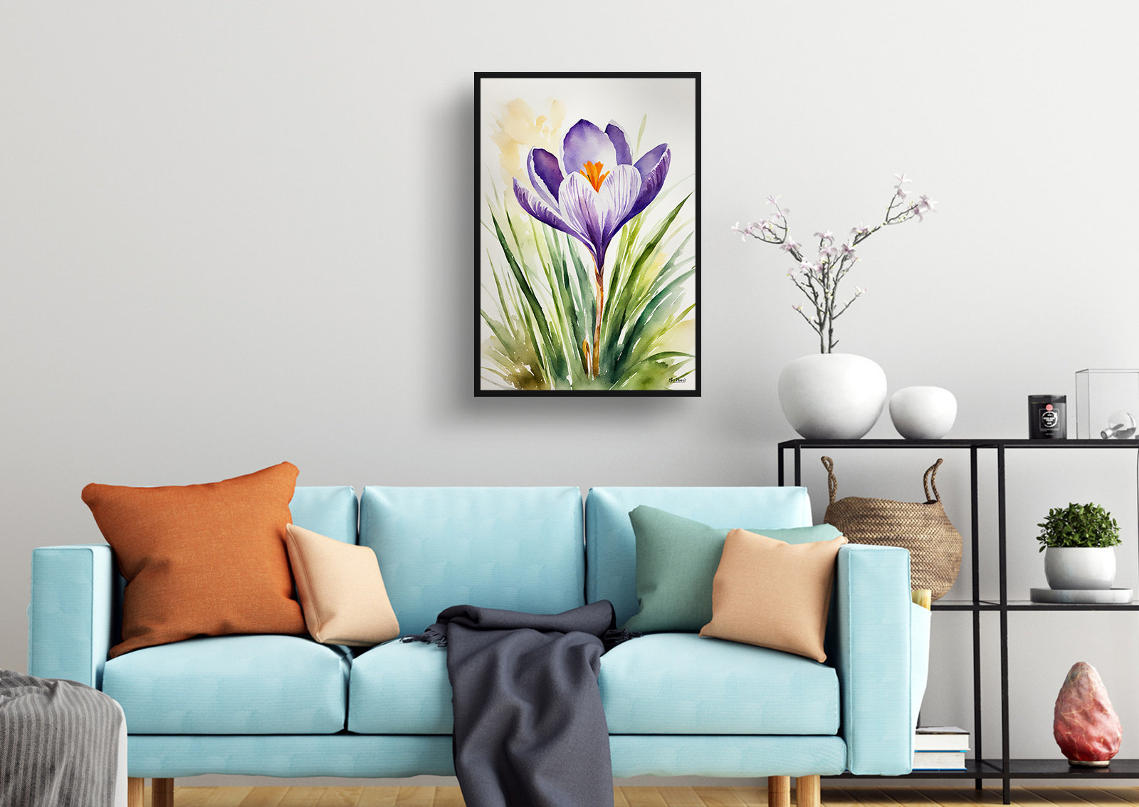 Crocus Watercolour Botanical Art Print - Meadow Saffron Framed Plant Wall Art 4 Crocus Watercolour Botanical Art Print - Meadow Saffron Framed Plant Wall Art - Image 2