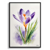 Crocus Minimalist Watercolour Botanical Art Print - Meadow Saffron Framed Plant Wall Art 1 watercolour botanical print flowers crocus minimalist front view