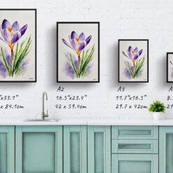 Crocus Minimalist Watercolour Botanical Art Print - Meadow Saffron Framed Plant Wall Art 9 Crocus Minimalist Watercolour Botanical Art Print - Meadow Saffron Framed Plant Wall Art - Image 4
