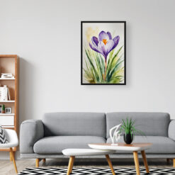 Crocus Watercolour Botanical Art Print - Meadow Saffron Framed Plant Wall Art 8 Crocus Watercolour Botanical Art Print - Meadow Saffron Framed Plant Wall Art - Image 3