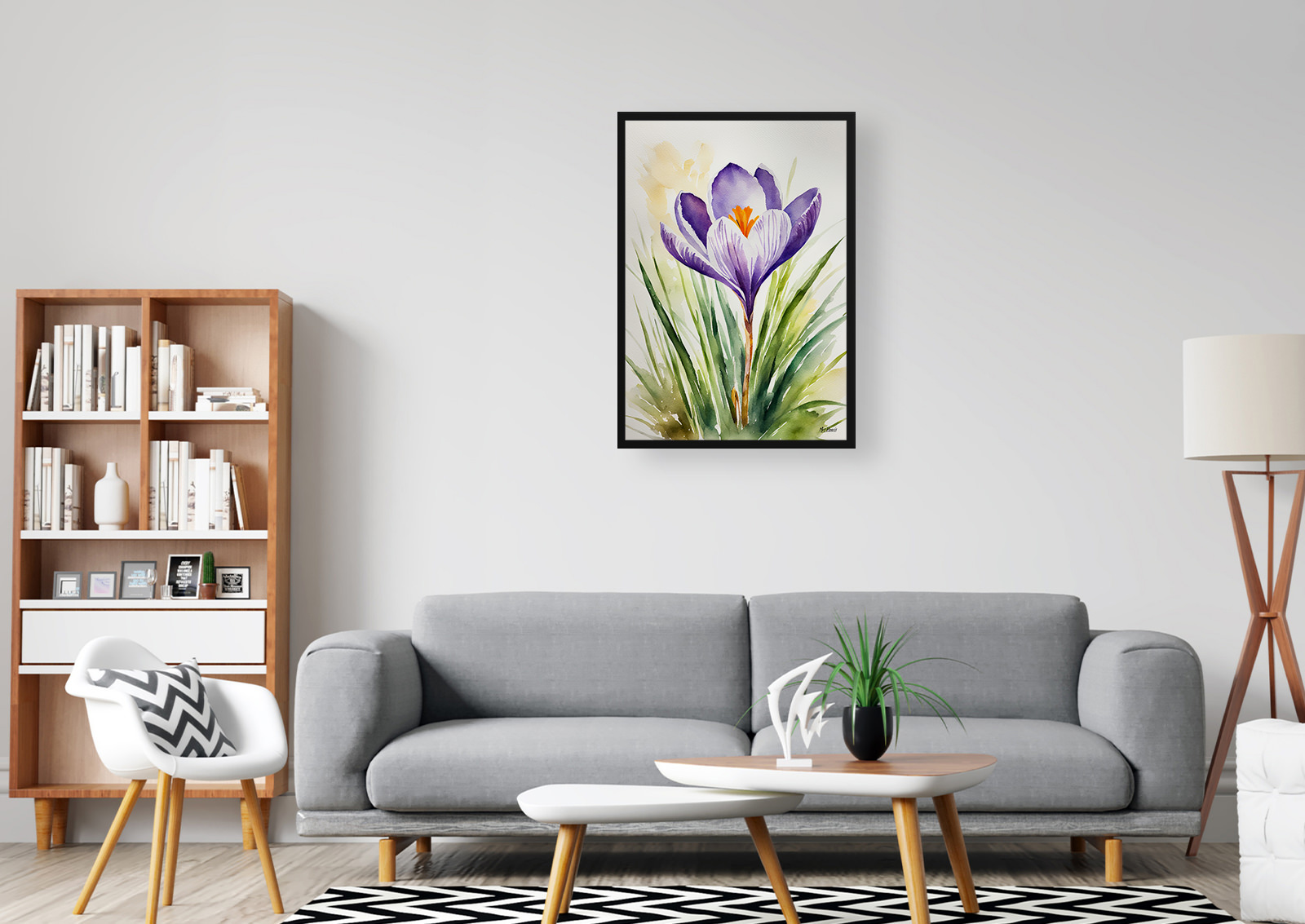 Crocus Watercolour Botanical Art Print - Meadow Saffron Framed Plant Wall Art 5 Crocus Watercolour Botanical Art Print - Meadow Saffron Framed Plant Wall Art - Image 3