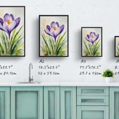 Crocus Watercolour Botanical Art Print - Meadow Saffron Framed Plant Wall Art 9 Crocus Watercolour Botanical Art Print - Meadow Saffron Framed Plant Wall Art - Image 4