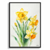 watercolour botanical print flowers daffodil minimalist front view