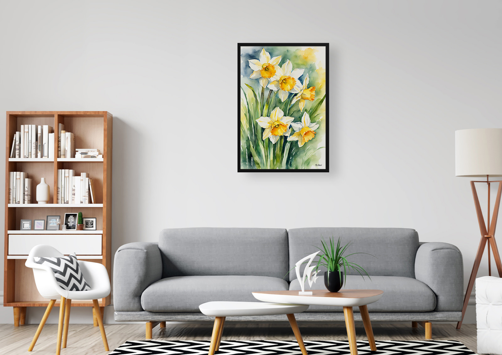 Daffodil Watercolour Botanical Art Print - Narcissus Jonquil Framed Plant Wall Art 5 Daffodil Watercolour Botanical Art Print - Narcissus Jonquil Framed Plant Wall Art - Image 3