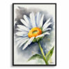 Daisy Watercolour Botanical Art Print - Oxeye Marguerite Framed Plant Wall Art 1 watercolour botanical print flowers daisy front view