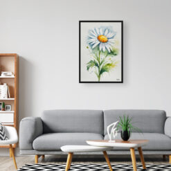 Daisy Minimalist Watercolour Botanical Art Print - Oxeye Marguerite Framed Plant Wall Art 8 watercolour botanical print flowers daisy minimalist office