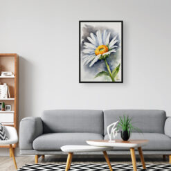 watercolour botanical print flowers daisy office