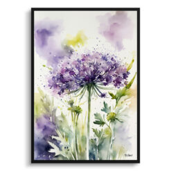 Daucus Carota Purple Haze Watercolour Botanical Art Print - Cosmic Carrot Framed Plant Wall Art