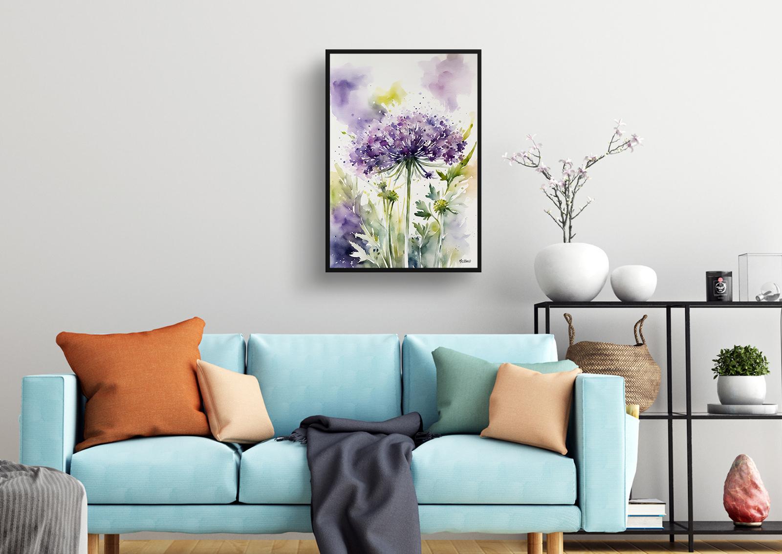 Daucus Carota Purple Haze Watercolour Botanical Art Print - Cosmic Carrot Framed Plant Wall Art 4 Daucus Carota Purple Haze Watercolour Botanical Art Print - Cosmic Carrot Framed Plant Wall Art - Image 2