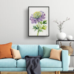 Daucus Carota Purple Haze Minimalist Watercolour Botanical Art Print - Cosmic Carrot Framed Plant Wall Art 7 Daucus Carota Purple Haze Minimalist Watercolour Botanical Art Print - Cosmic Carrot Framed Plant Wall Art - Image 2