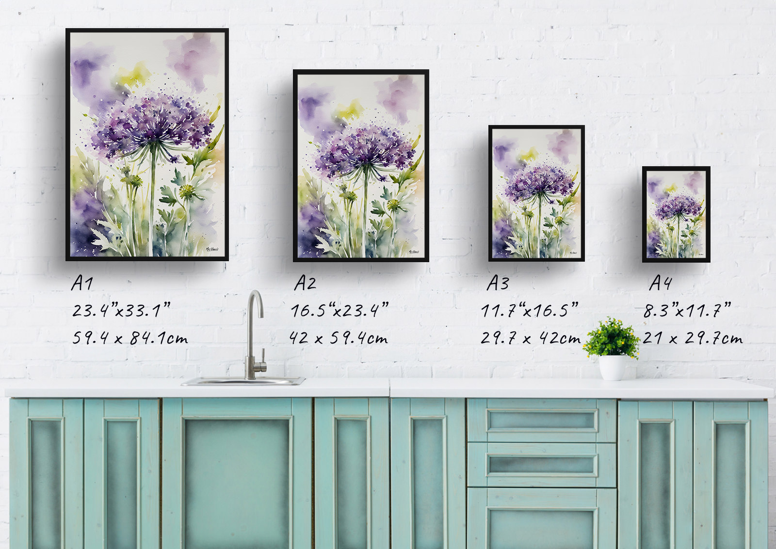 Daucus Carota Purple Haze Watercolour Botanical Art Print - Cosmic Carrot Framed Plant Wall Art 6 Daucus Carota Purple Haze Watercolour Botanical Art Print - Cosmic Carrot Framed Plant Wall Art - Image 4