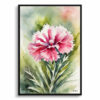Dianthus Devon Wizard Watercolour Botanical Art Print - Pink Framed Plant Wall Art 1 watercolour botanical print flowers dianthus devon wizard front view