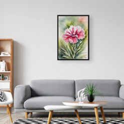 Dianthus Devon Wizard Watercolour Botanical Art Print - Pink Framed Plant Wall Art 8 watercolour botanical print flowers dianthus devon wizard office