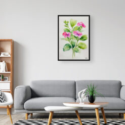 Diascia Personata Minimalist Watercolour Botanical Art Print - Twinspur Framed Plant Wall Art 8 watercolour botanical print flowers diascia personata minimalist office