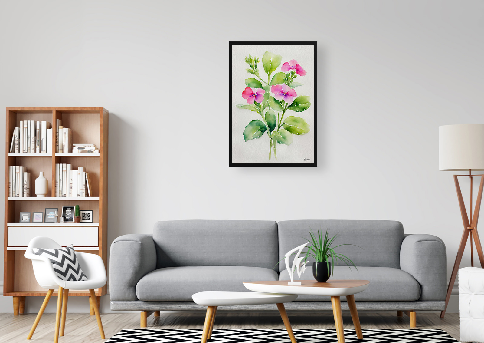 Diascia Personata Minimalist Watercolour Botanical Art Print - Twinspur Framed Plant Wall Art 5 Diascia Personata Minimalist Watercolour Botanical Art Print - Twinspur Framed Plant Wall Art - Image 3