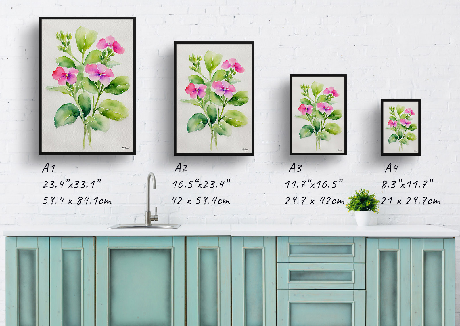Diascia Personata Minimalist Watercolour Botanical Art Print - Twinspur Framed Plant Wall Art 6 Diascia Personata Minimalist Watercolour Botanical Art Print - Twinspur Framed Plant Wall Art - Image 4