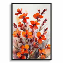 Erysimum Winter Orchid Watercolour Botanical Art Print - Wallflower Framed Plant Wall Art