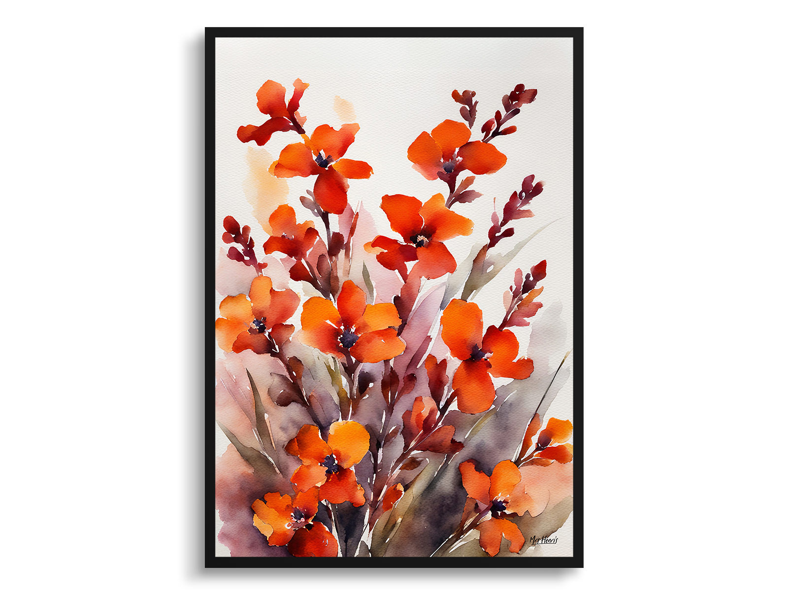 Erysimum Winter Orchid Watercolour Botanical Art Print - Wallflower Framed Plant Wall Art 3 Erysimum Winter Orchid Watercolour Botanical Art Print - Wallflower Framed Plant Wall Art