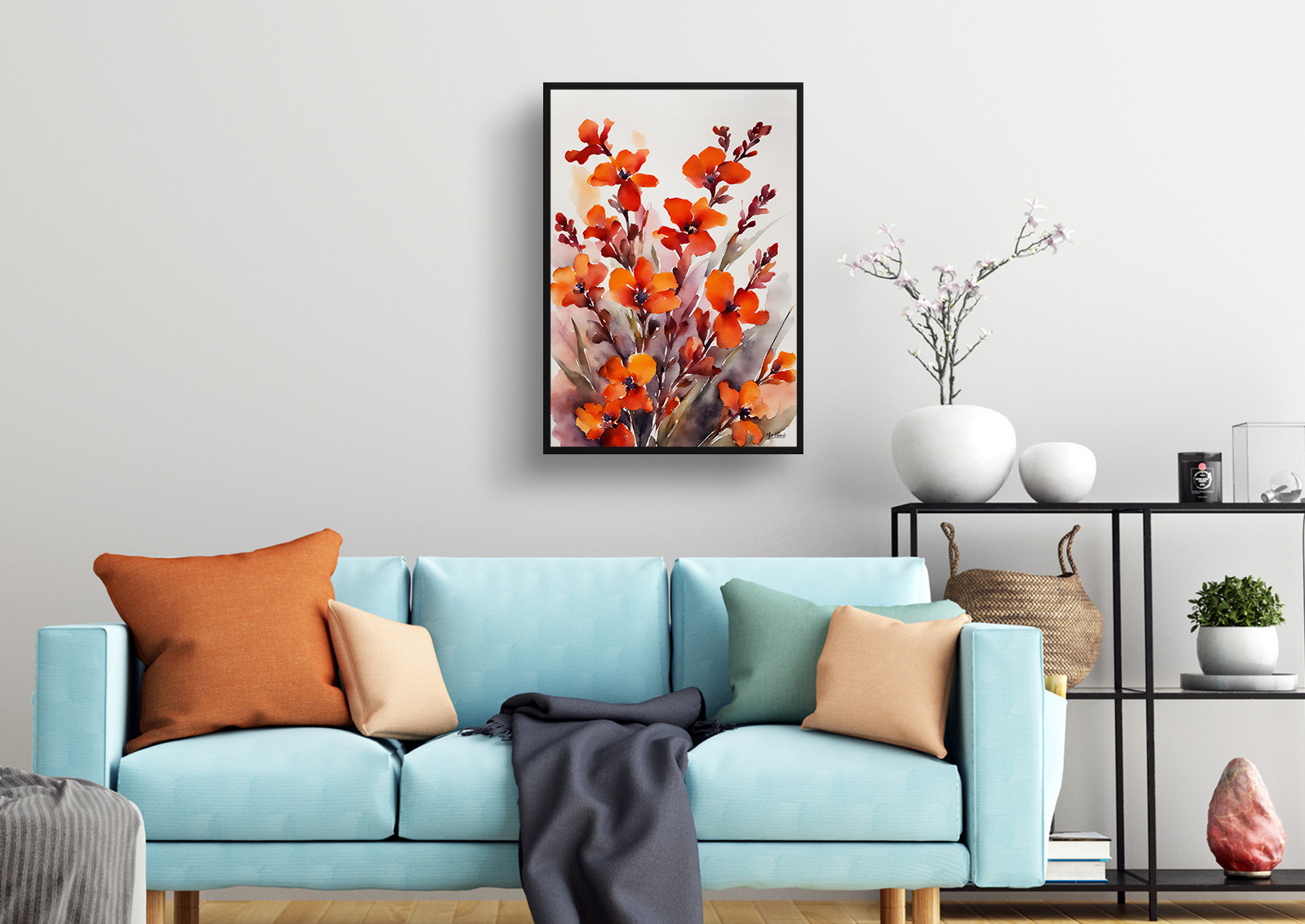 Erysimum Winter Orchid Watercolour Botanical Art Print - Wallflower Framed Plant Wall Art 4 Erysimum Winter Orchid Watercolour Botanical Art Print - Wallflower Framed Plant Wall Art - Image 2