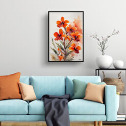 Erysimum Winter Orchid Minimalist Watercolour Botanical Art Print - Wallflower Framed Plant Wall Art 7 watercolour botanical print flowers erysimum winter orchid minimalist living room