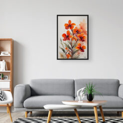 Erysimum Winter Orchid Minimalist Watercolour Botanical Art Print - Wallflower Framed Plant Wall Art 8 watercolour botanical print flowers erysimum winter orchid minimalist office