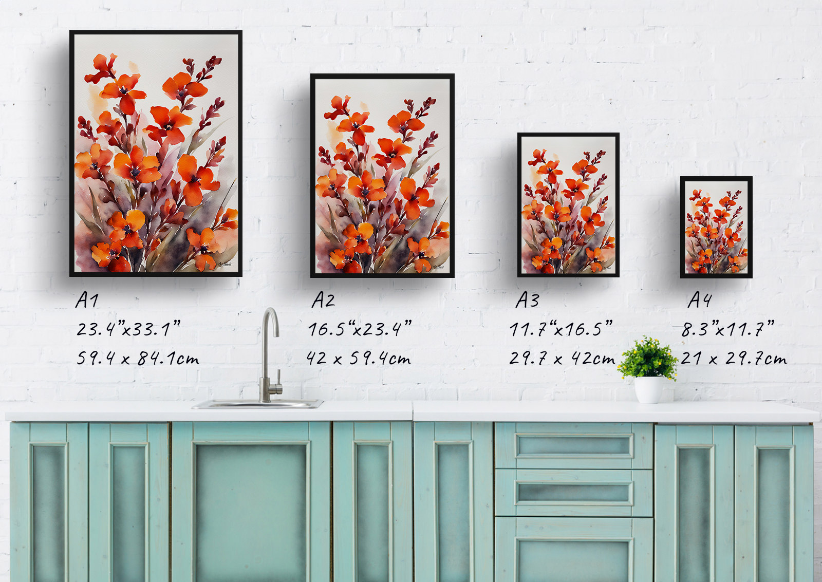 Erysimum Winter Orchid Watercolour Botanical Art Print - Wallflower Framed Plant Wall Art 6 Erysimum Winter Orchid Watercolour Botanical Art Print - Wallflower Framed Plant Wall Art - Image 4