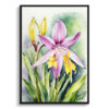 Erythronium Pagoda Watercolour Botanical Art Print - Dogtooth Violet Framed Plant Wall Art 2 watercolour botanical print flowers erythronium pagoda front view