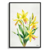 Erythronium Pagoda Minimalist Watercolour Botanical Art Print - Dogtooth Violet Framed Plant Wall Art 1 watercolour botanical print flowers erythronium pagoda minimalist front view