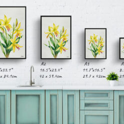 Erythronium Pagoda Minimalist Watercolour Botanical Art Print - Dogtooth Violet Framed Plant Wall Art 9 Erythronium Pagoda Minimalist Watercolour Botanical Art Print - Dogtooth Violet Framed Plant Wall Art - Image 4