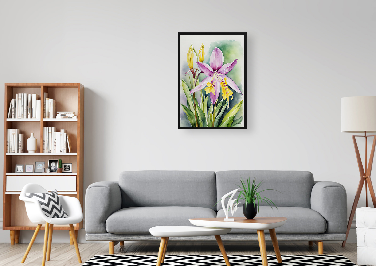 Erythronium Pagoda Watercolour Botanical Art Print - Dogtooth Violet Framed Plant Wall Art 5 Erythronium Pagoda Watercolour Botanical Art Print - Dogtooth Violet Framed Plant Wall Art - Image 3