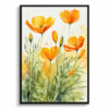 Eschscholzia Californica Watercolour Botanical Art Print - Poppy Framed Plant Wall Art 2 watercolour botanical print flowers eschscholzia californica front view