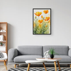 Eschscholzia Californica Watercolour Botanical Art Print - Poppy Framed Plant Wall Art 8 Eschscholzia Californica Watercolour Botanical Art Print - Poppy Framed Plant Wall Art - Image 3